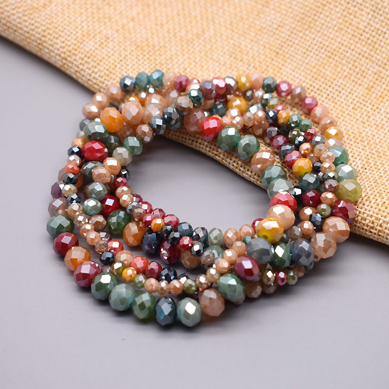 2mm 3mm 4mm 6mm 8mm New colors Rondelle Crystal Glass Beads Flat Faceted Loose Spacer Glass Beads fo