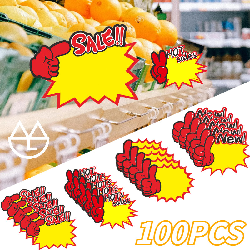 

1SET/100PCS Label Harga Pop Card Kertas Harga Promo Pop Card Price Tag Kartu Promosi Sale Kertas