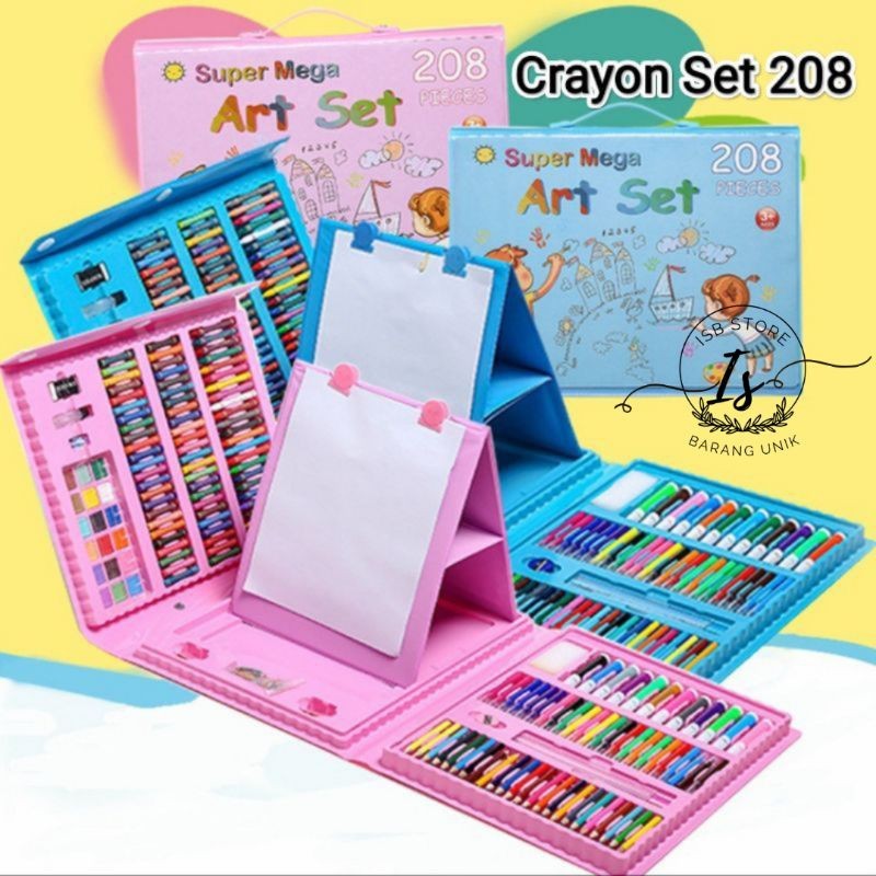 

COD ART SET 208 / CRAYON MEWARNAI / PENSIL WARNA Crayon Set 208Pcs - Crayon Mewarnai - PENSIL