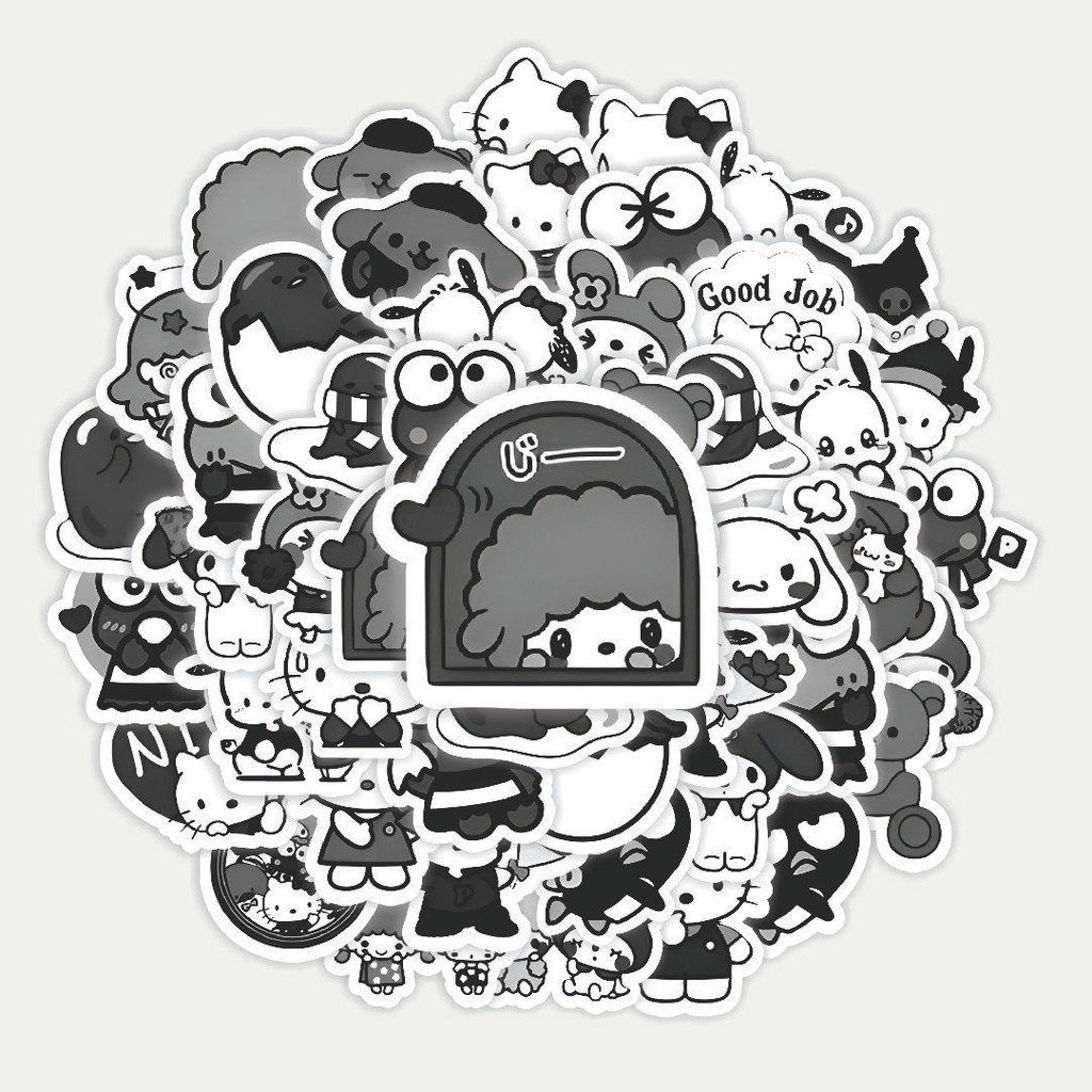 

Sticker Pack Stiker Black and White Famous Cartoon | Sticker TUMBLR | Stiker LAPTOP KOPER HELM