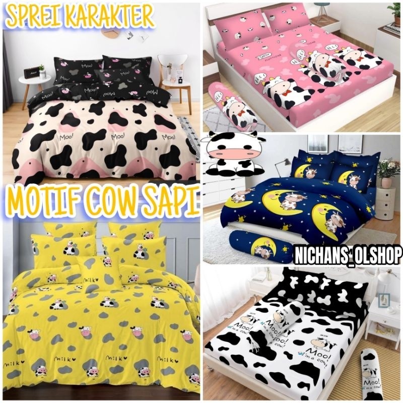 SPREI MOTIF SAPI LUCU SEPREI MOTIF MILKY YELLOW COW // SPREI ANAK LUCU WARNA KUNING YELLOW SPREI KAR