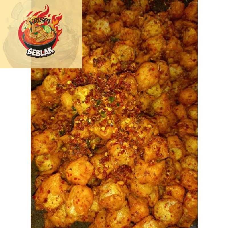 

Seblak krispi siomay mini 500gram pedas gurih daun jeruk/original gurih daun jeruk . Seblak krispi