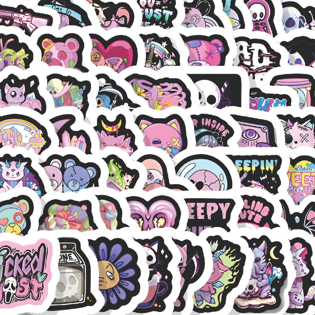 

Stiker Cutting Pack Stiker Halloween Cartoon Dark Purple [Kartun Halloween Ungu] Isi 100Pcs Series Aesthetic Lucu Keren Untuk Koper Bahan Vynil