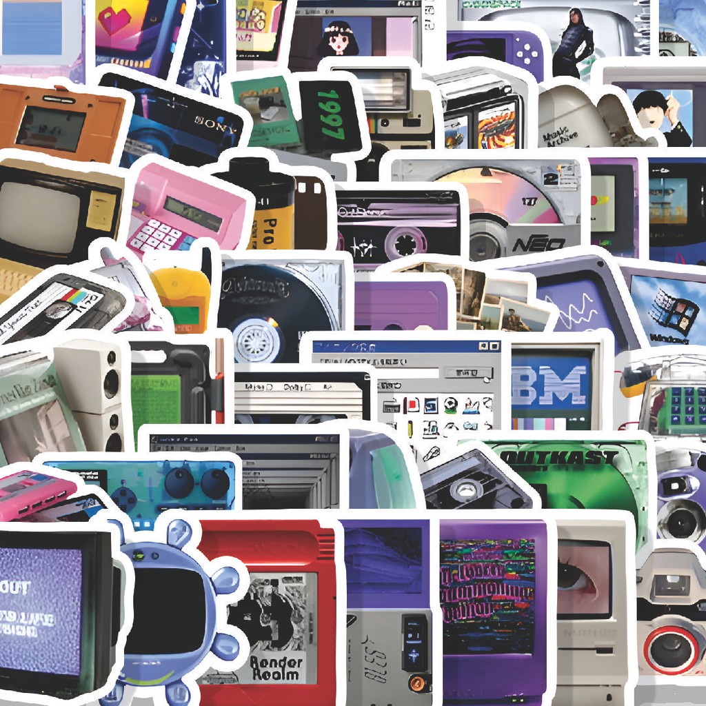 

Stiker Cutting Pack Stiker Retro Card Disk Video Isi 100Pcs Series Aesthetic Lucu Keren Untuk Koper Bahan Vynil