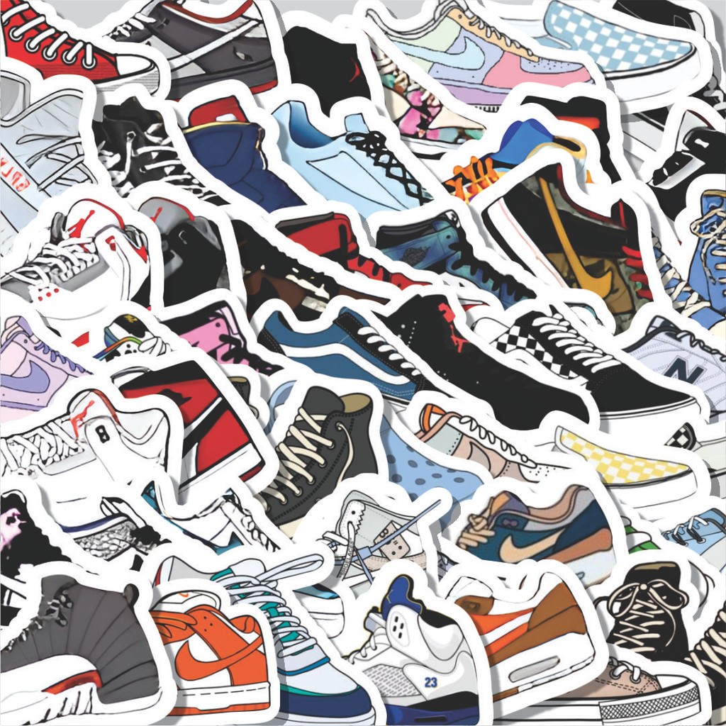 

Stiker Cutting Pack Stiker Famous Shoes [Sepatu Terkenal] Isi 100Pcs Series Aesthetic Lucu Keren Untuk Koper Bahan Vynil