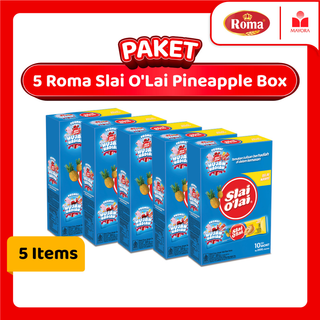 

Paket 5 Biskuit Roma Slai Olai Pineapple Box