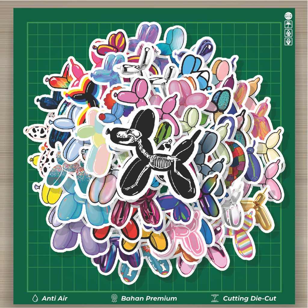 

HOT 50 PCS STIKER Stiker Ballon Dog Series Stiker Fashion Cars Decal Dingin Kartu Album Custom Vinyl Anti Air- Sticker Aesthetic Buku Journal Koper Casing HP Tablet Laptop Helm Motor Botol Minum