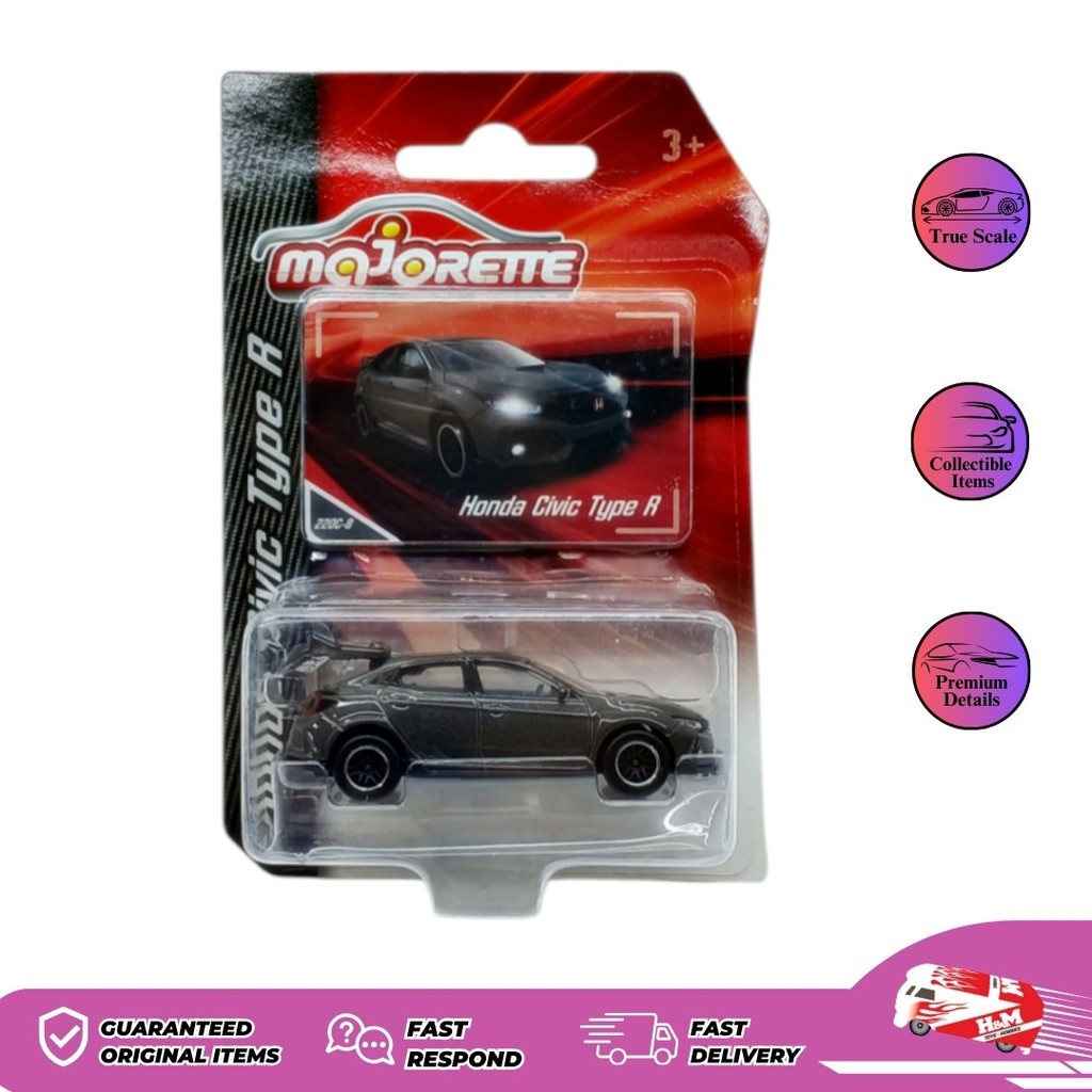 Majorette Honda Civic Type R Grey