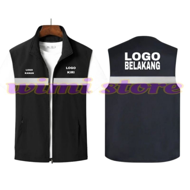 NEW PRODUK Rompi Costum / Rompi Sablon Satuan / Rompi bordir / Rompi Reflective Strip putih pemantul