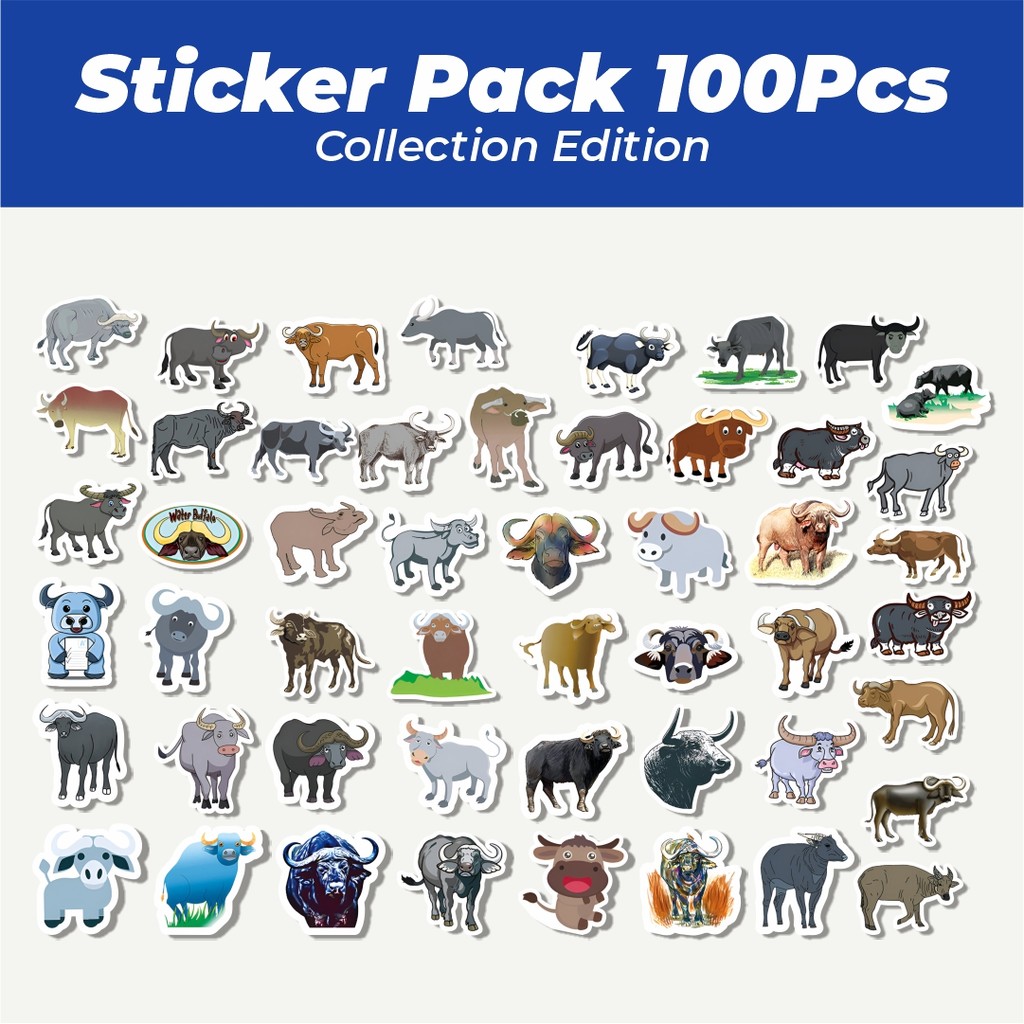 

Hot Stiker Hewan Bufallo [Kerbau] Lucu Anti Air Stikers Berperekat Waterproof Sticker Decal Buat Motor Helm Buku Journal Koper Casing HP Laptop Botol Minum