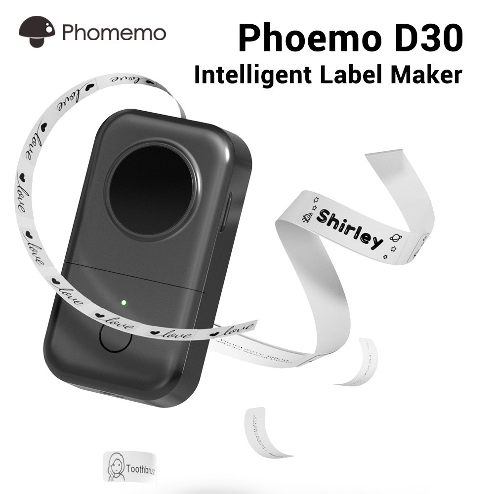 

Phomemo D30 Wireless Label Maker Mini Thermal Label Printer Inkless Sticker Portable Label Printer for Easy Home Organization