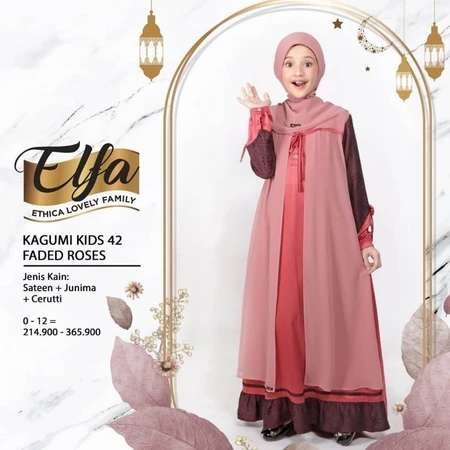 ETHICA GAMIS ANAK KAGUMI KIDS 42 FADED ROSE