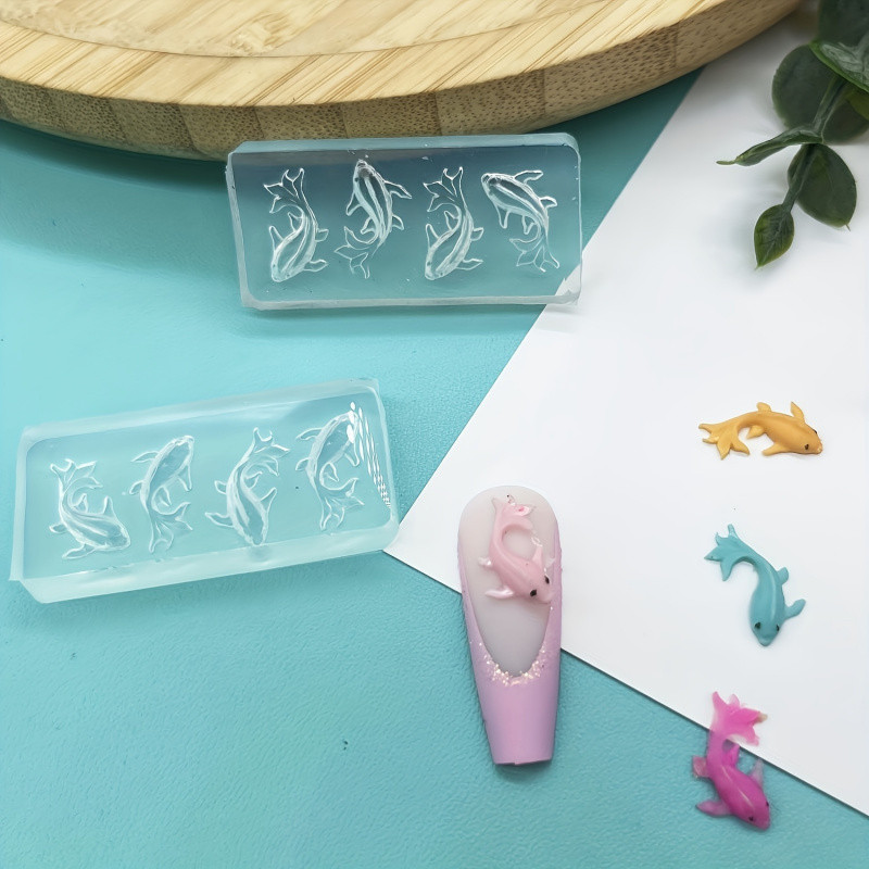 

Suitable for Resin Jewelry、Earrings and OrnamentKoi FishSilicone Mold Suit-Ideal for Nail Art Design-Durable、Easy to Remove、HD P
