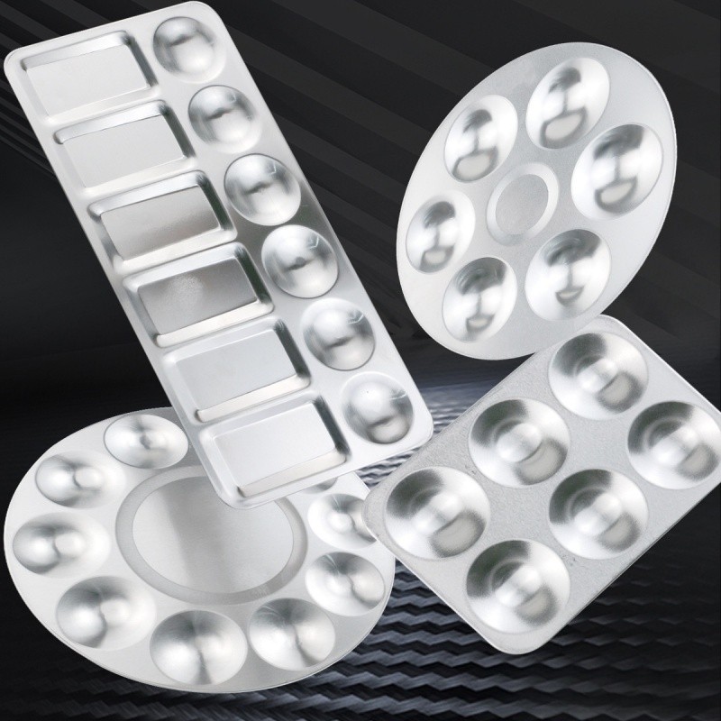 

Silver aluminum color palette, simple color palette, watercolor pigment board, art painting supplies