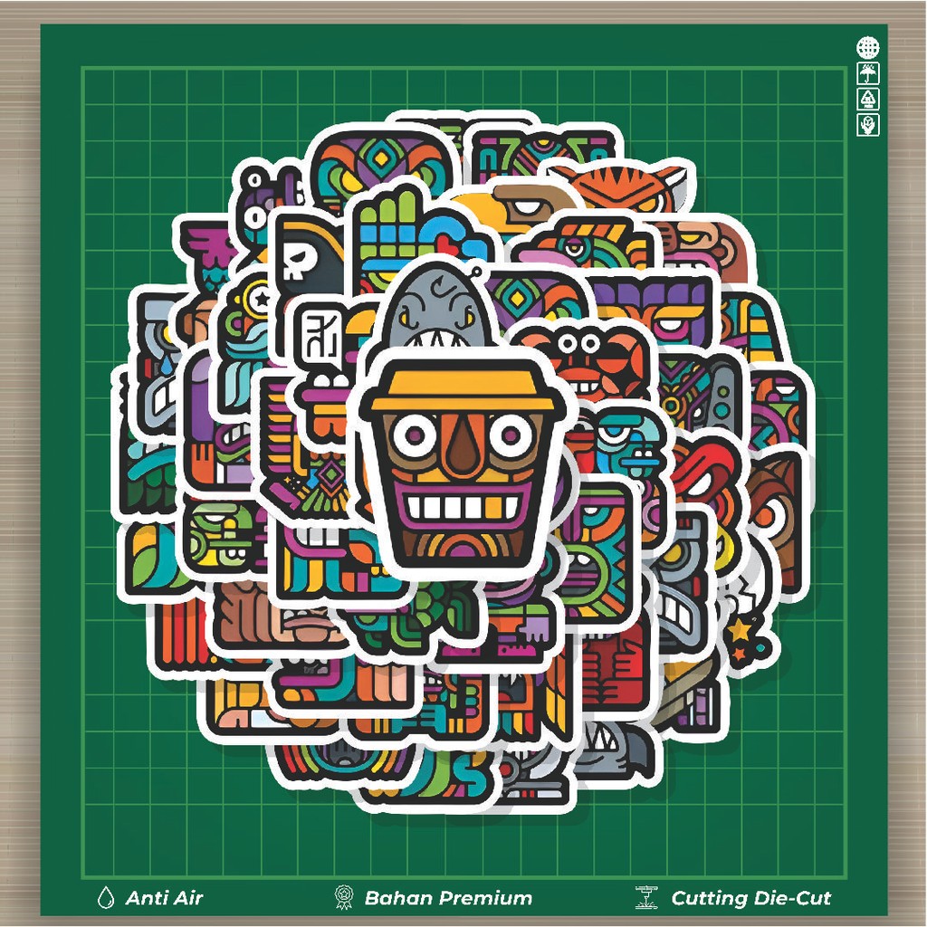 

HOT 50 PCS STIKER Stiker Aztec Series Stiker Fashion Cars Decal Dingin Kartu Album Custom Vinyl Anti Air- Sticker Aesthetic Buku Journal Koper Casing HP Tablet Laptop Helm Motor Botol Minum