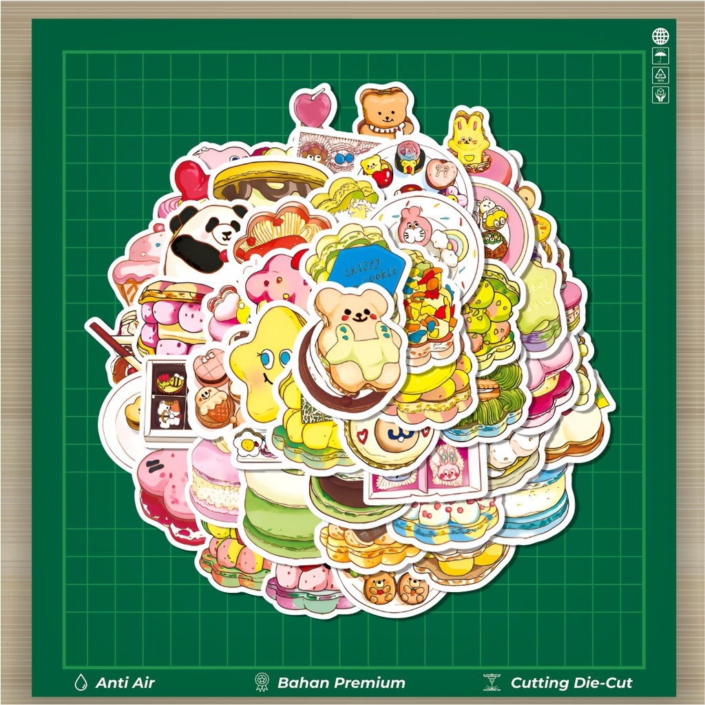 

HOT 50 PCS STIKER Stiker Piece Cute Macaron Cake [Potongan Kue Macaron Lucu] Stiker Fashion Cars Decal Dingin Kartu Album Custom Vinyl Anti Air- Sticker Aesthetic Buku Journal Koper Casing HP Tablet Laptop Helm Motor Botol Minum