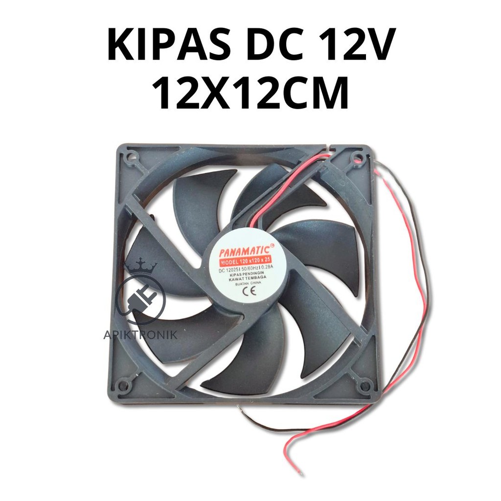 Kipas DC 12V 12x12cm | Fan Pendingin Ukuran Besar 120mm