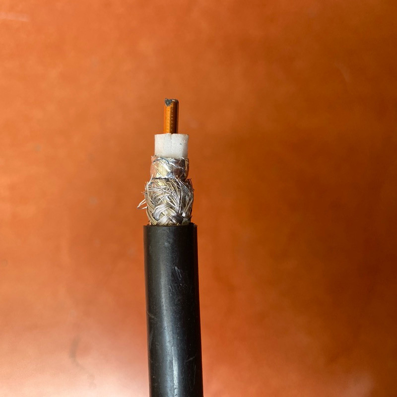 Kabel Coaxial Rg-8 Rg8 Rg 8 Iner Tunggal Aluminium Lapis Tembaga Impedansi 50 ohm
