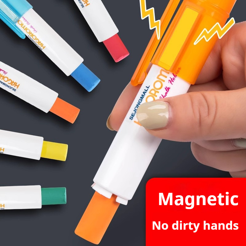 

1Pc Magnetic Chalk Holder Chalk Clip Clutch Not Dirty Hand Plastic Colourful Chalk Clip Extender Teachers School Office Supplies