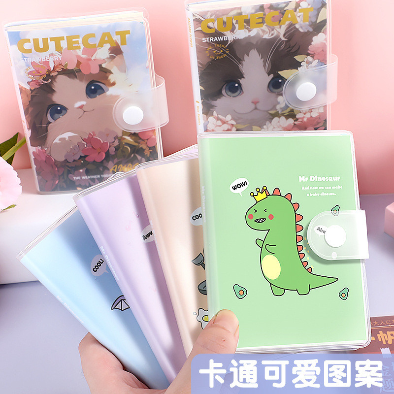 

Creative Inspiration 100K Snap Button Small Rubber Cover, Student Notepad Portable Notebook Stationery Random 1 Book