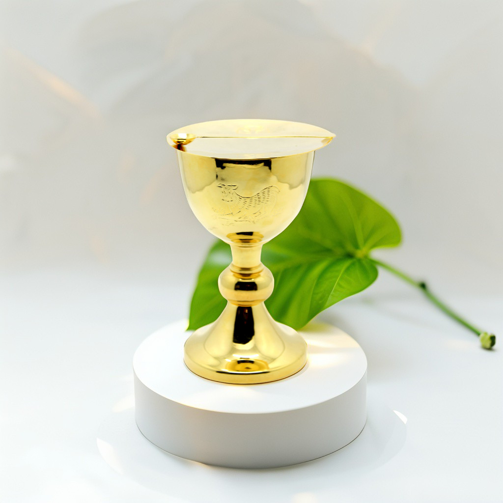 PIALA PERJAMUAN KATOLIK (LAPIS EMAS) / PERALATAN MISA KATOLIK / PIALA KUNINGAN / PIALA TEMPAT ANGGUR