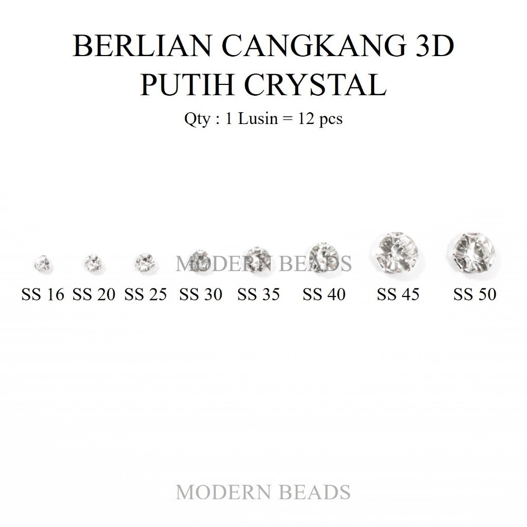 [LUSIN] D. Cangkang 3D Putih Crystal / Diamond Cangkang / Kristal Cangkang / Berlian Cangkang Anti N