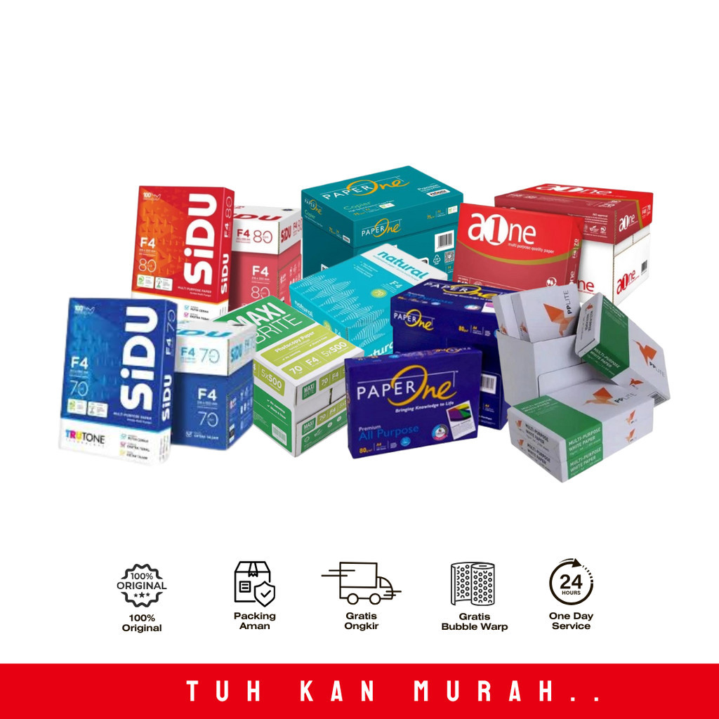 

HVS UKURAN F4 FOLIO KARTON ALL MERK ISI 5 RIM