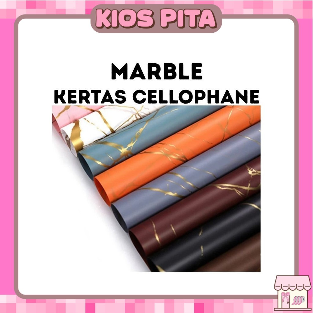 

(20 LEMBAR) Kertas Cellophane Buket Bunga - MARBLE - Flower Wrapping Paper