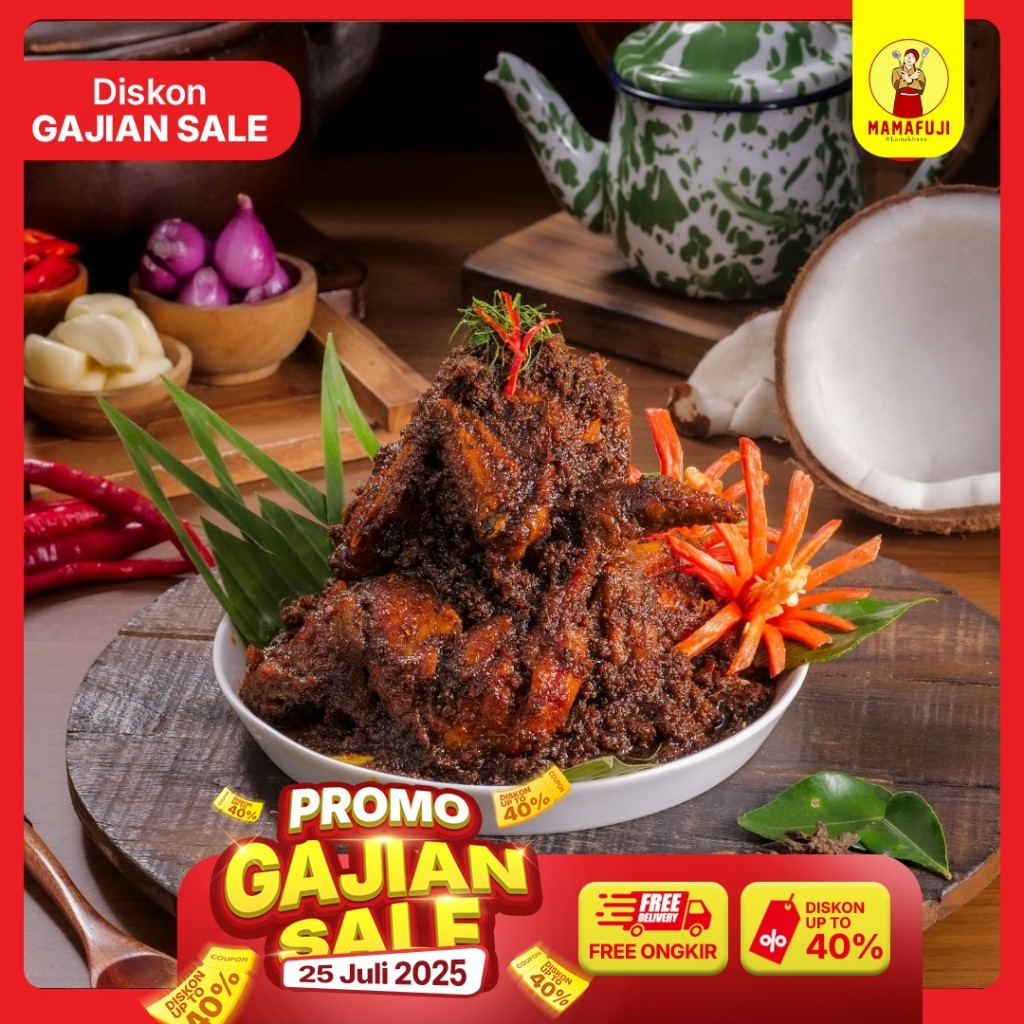 

Mamafuji - Rendang Ayam Isi 4 Potong Khas Padang