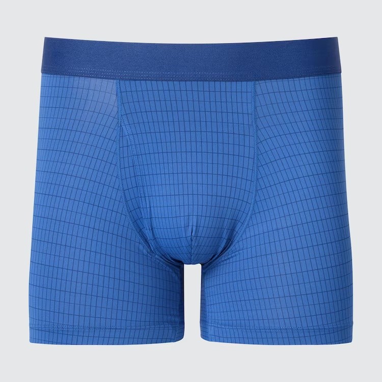 AIRSM Uniqlo Celana Dalam Boxer Airism Regular Rise Biru Kotak