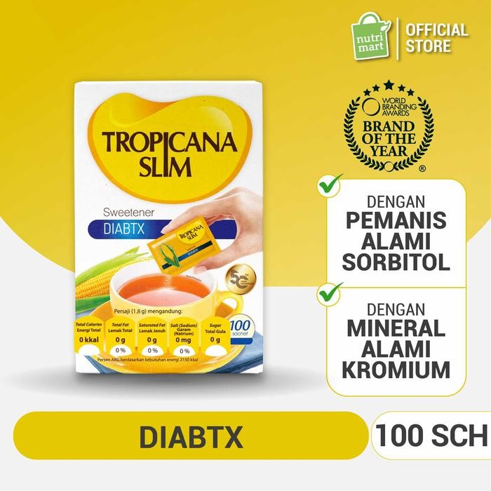 

Tropicana Slim Sweetener DIABTX (100 Sachet)
