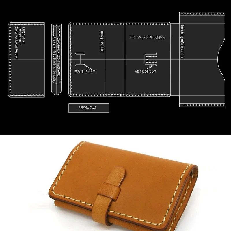 

NUBECOM 4pcs Wallet Making Templates Acrylic Mold Business Cards Bag Leather Pattern Molds DIY Stencils Handcraft Leather Tools