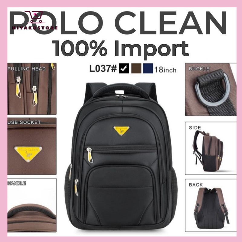 POLO WISDOM Ransel tas laptop backpack 18 inch 100% original import tas ransel sekolah tas kerja pri