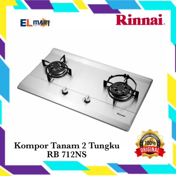 Rinnai Kompor Tanam 2 Tungku Stainless RB 712NS 712 NS RB712NS