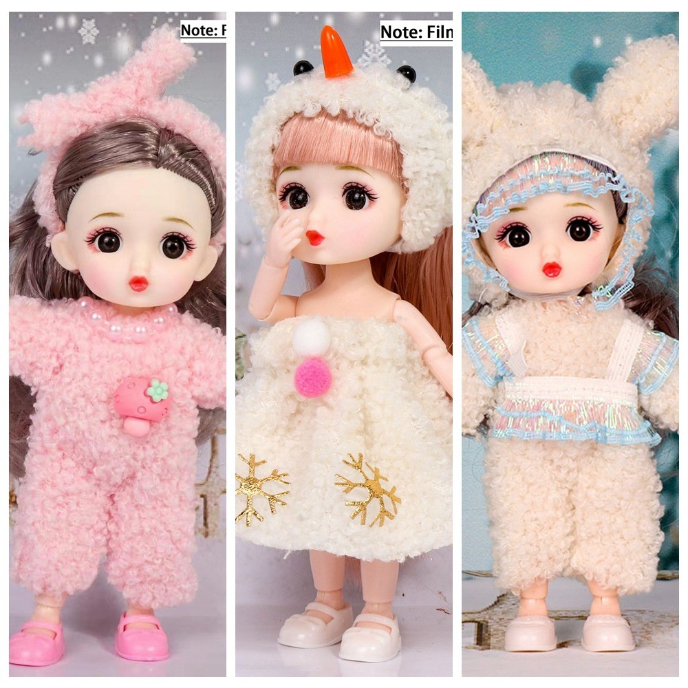 1/12 Scale 16cm BJD Doll Full Set Doll Big Eyes 16cm Figure Bjd Mini 16cm Doll Sweet 13 Joints Movab
