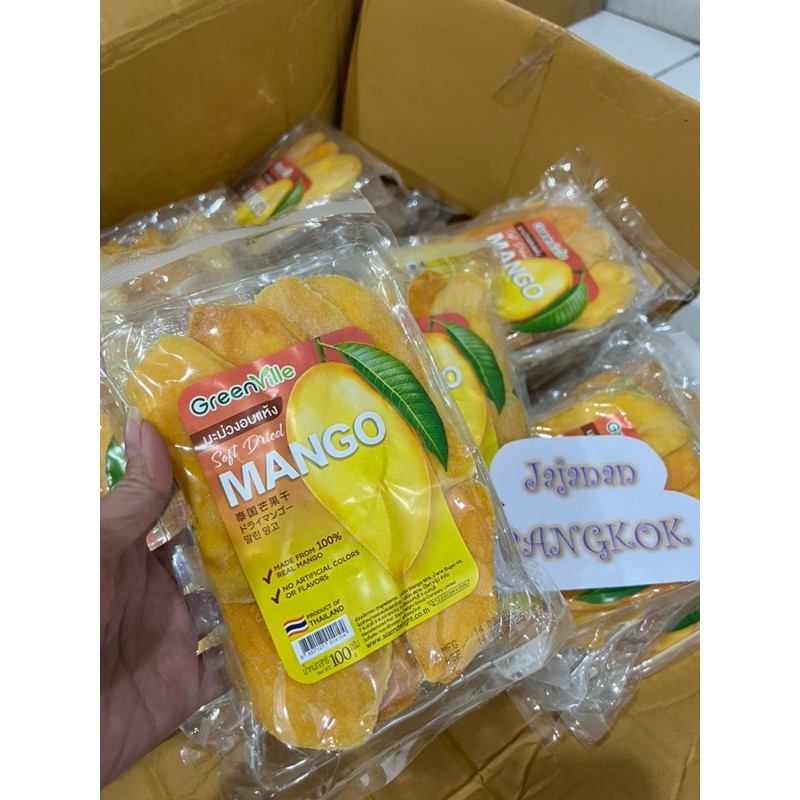 

READY Dried Mango Thailand GREENVILLE 100gr dry mango snack Thailand Bangkok manisan mangga