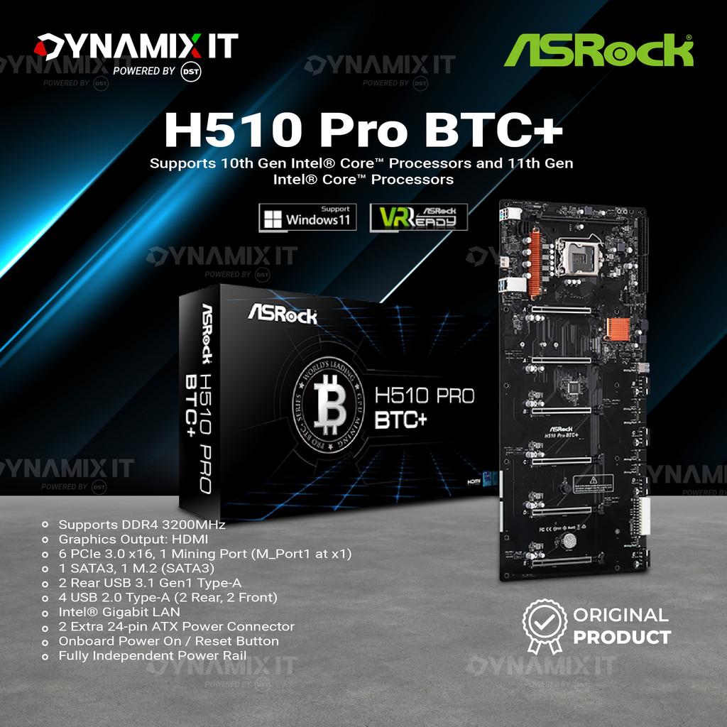 ASROCK H510 PRO BTC+ MINING MOTHERBOARD