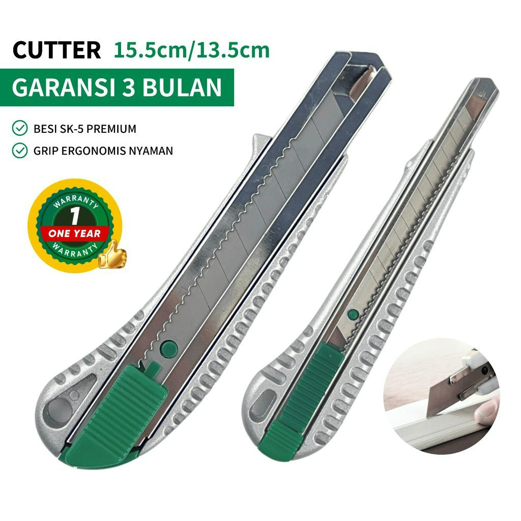 

Pisau Cutter Besar & Kecil / Aluminium Alloy Cutter / Utility Knife 13.5cm-15.5cm/F32-311/320/Feibao