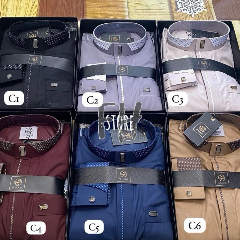 Jubah alnoor gamis alnoor tc-975 alnor al noor pria muslim warna bahan katun premium free box Dewasa