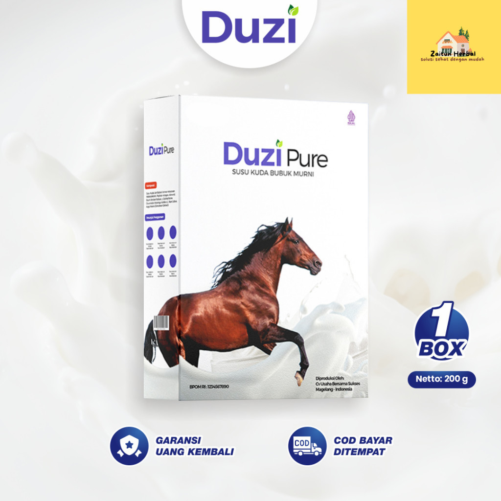

Duzi Pure - Susu Kuda Lombok Bubuk 200 Gram 1 Box