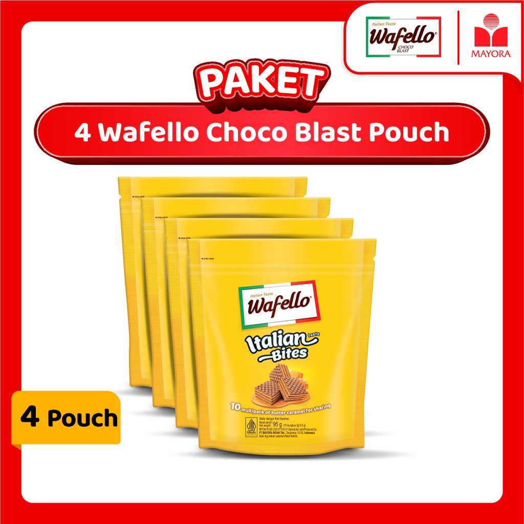 

Paket 4 Wafer Wafello Italian Bites Caramel Pouch