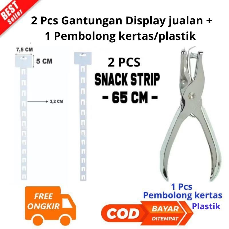 

KP - [JK] BAYAR DI TEMPAT Pembolong + 2PCS GANTUNGAN KLIP CLIP STRIP DISPLAY MAKANAN RINGAN SNACK JUALAN terbaru