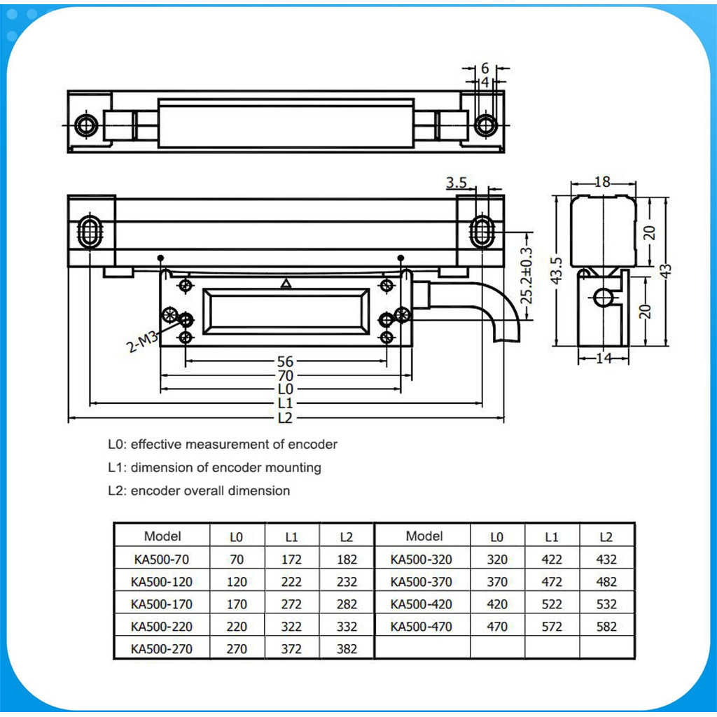 

SINO KA500 Thin Optical Grating Ruler Slim DRO Linear Scale Line KA-500 1um 0.001mm TTL 70mm 120mm 270mm 320mm 370mm 420mm 470mm