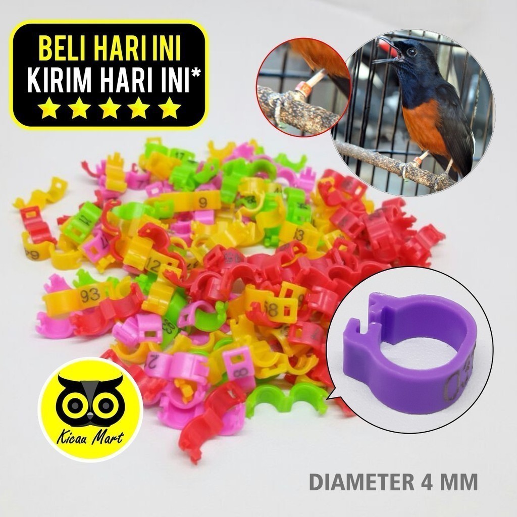 KICAU MART RING BURUNG MURAI RING  JEPIT 4 MM 4MM PENGAMAN GELANG CINCIN KAKI BURUNG MURAI BATU SHAM