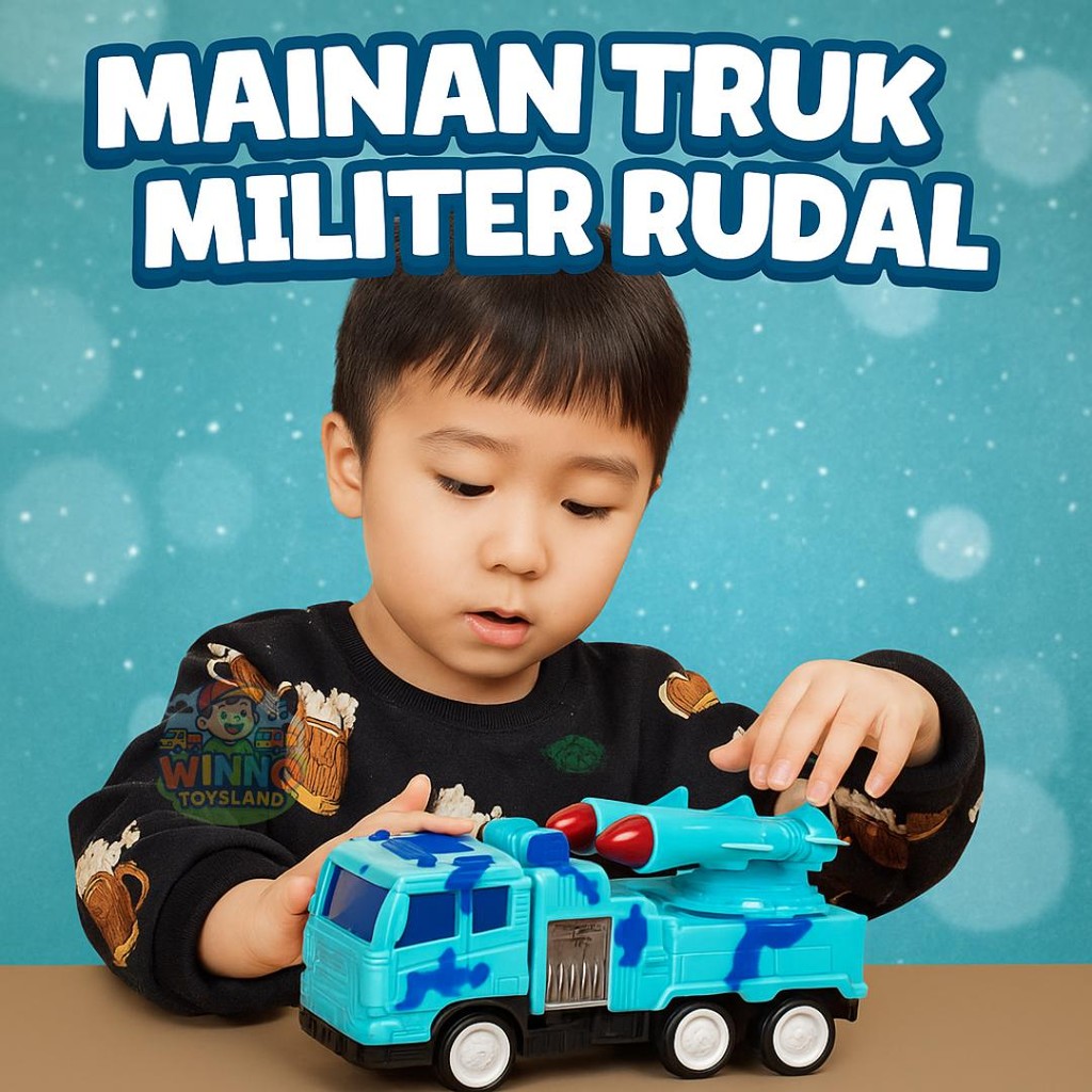 WINNO TOYSLAND【Ready】Untuk Anak Usia 0-10 Tahun Mainan Anak Mobil Truk Tank Transporter Militer Meng
