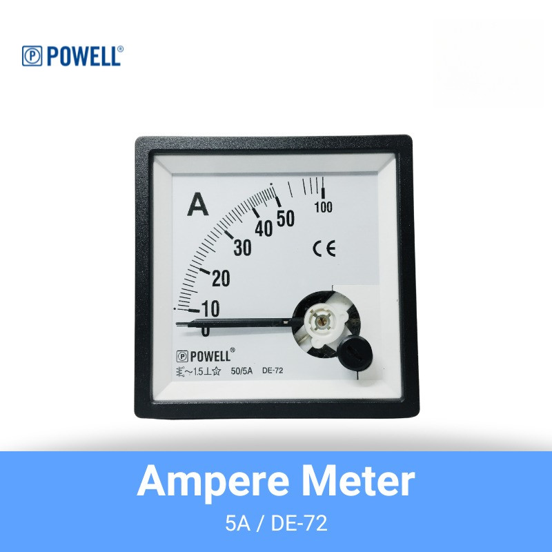 POWELL- Ampere Meter 50A 100A VIA CT 5A Ampere Meter Analog