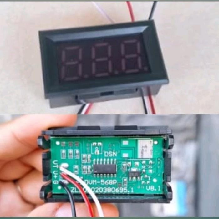 voltmeter digital DC 4.5V sampai 100v volt meter vu alat ukur vol voltmeter 0.56 inch 1