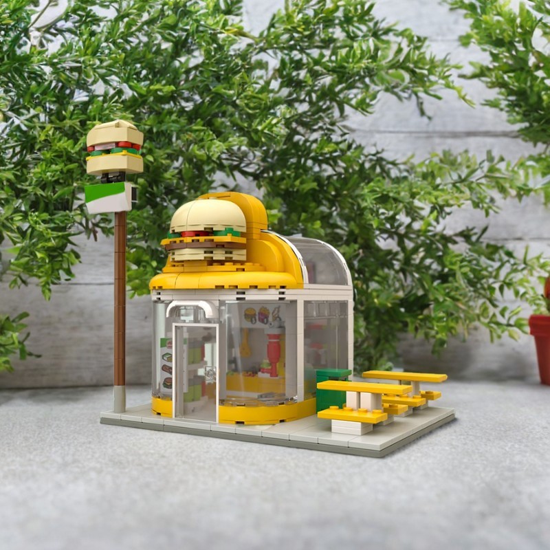 

505PCS MOC Burger Joint Building Blocks Set, Creative DIY, Build Your Dream Burger Shop, Endless Fun!