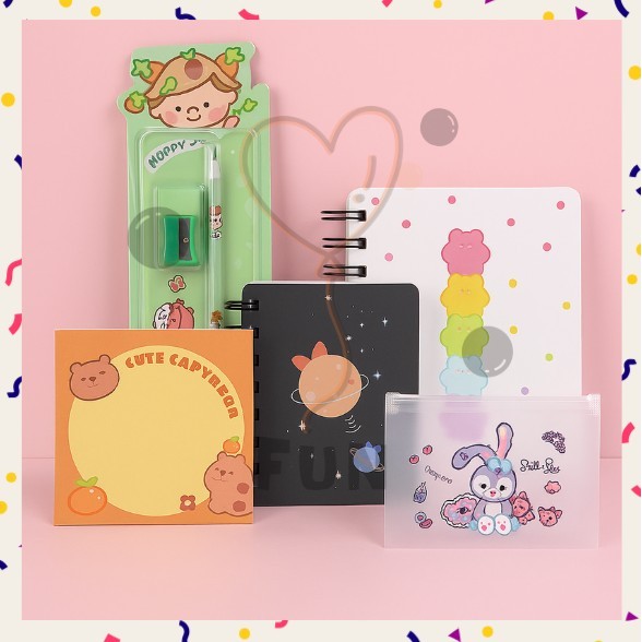 

FF PROMO Set Alat Tulis Sekolah Notebook A7 Sticky Notes Pensil Penghapus Serutan SET A