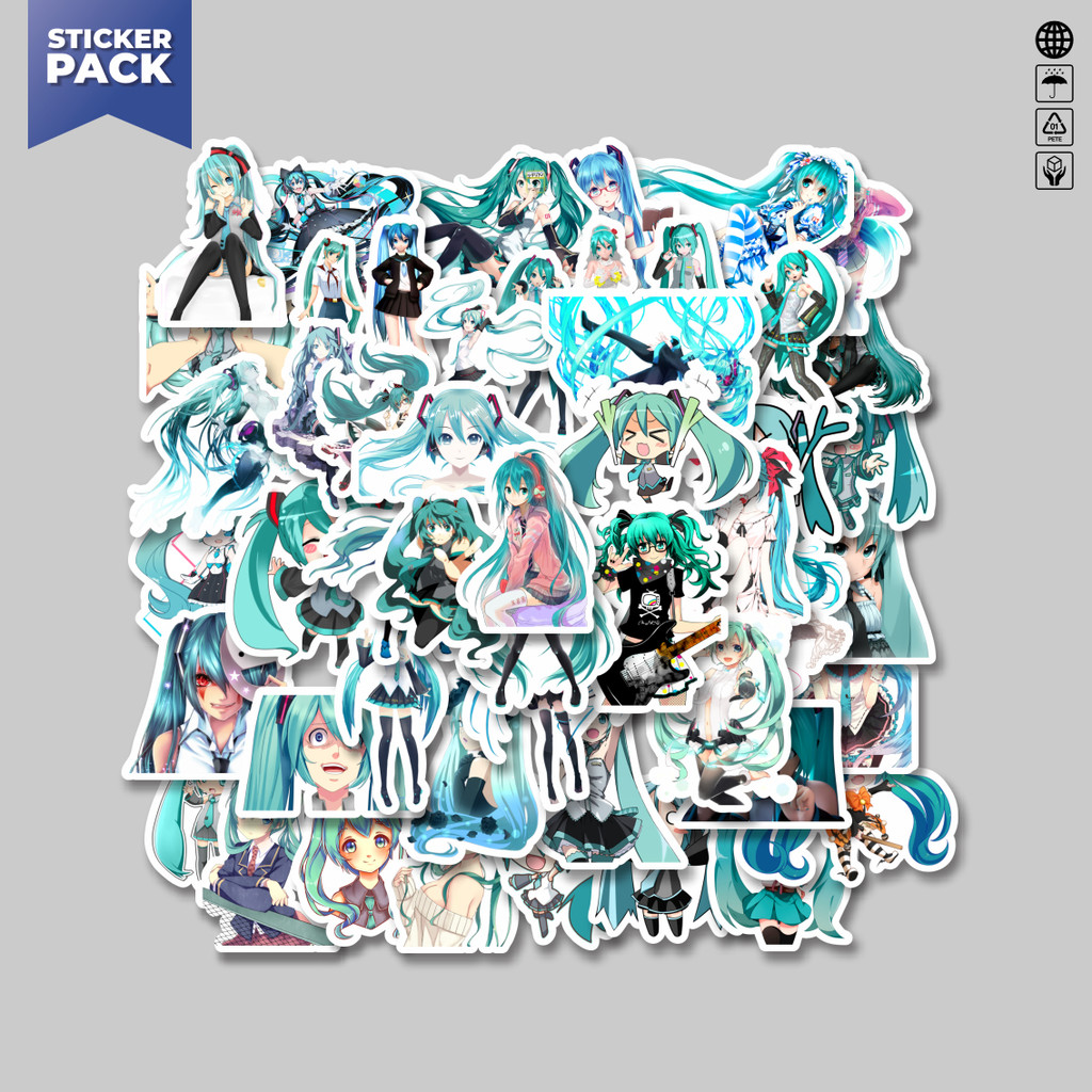 

[100PCS]Stiker Pack Stiker Music Series Hatsune Miku Mix 3 Aesthetic Vinyl Anti Air Dekorasi Sticker Laptop Buku Journal Koper Helm Casing HP Gitar Helm Skateboard